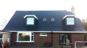 After treatment and painting of a slate roof of a house in Cork by Pro wash