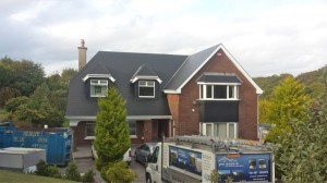After treatment and painting of a slate roof of a house in Cork by Pro wash