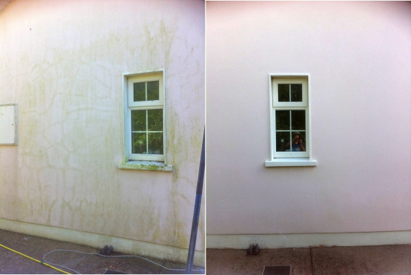Painted house exterior wall after soft washing by Pro Wash.ie, Cork, Ireland Painted house exterior wall after soft washing by Pro Wash.ie, Cork, Ireland